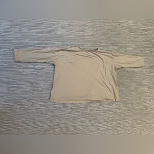 Suzi Kondi 3/4 Sleeve Beige Cotton Top size Medium